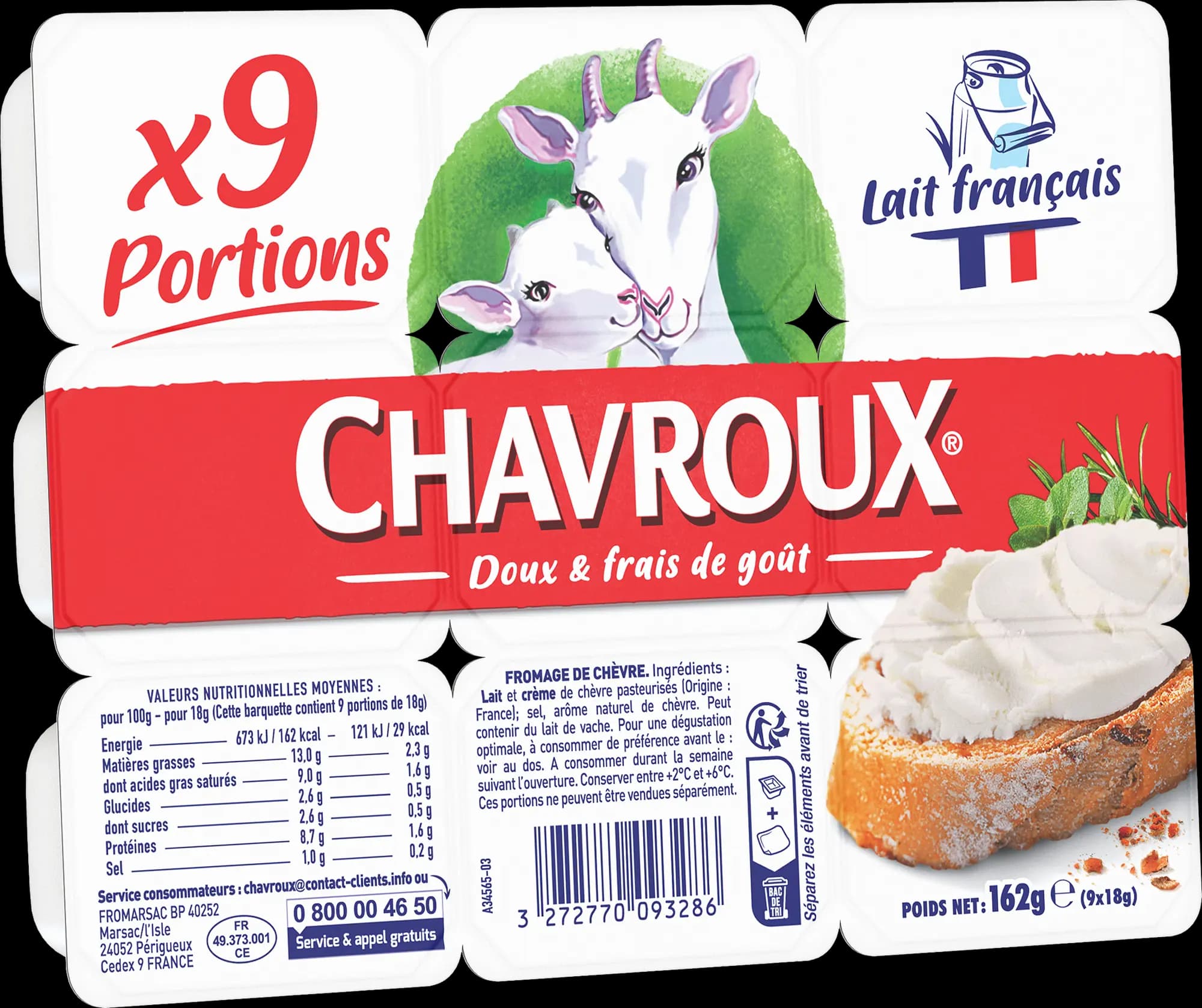 CHAVROUX NATURE 9 PORTIONS 162G