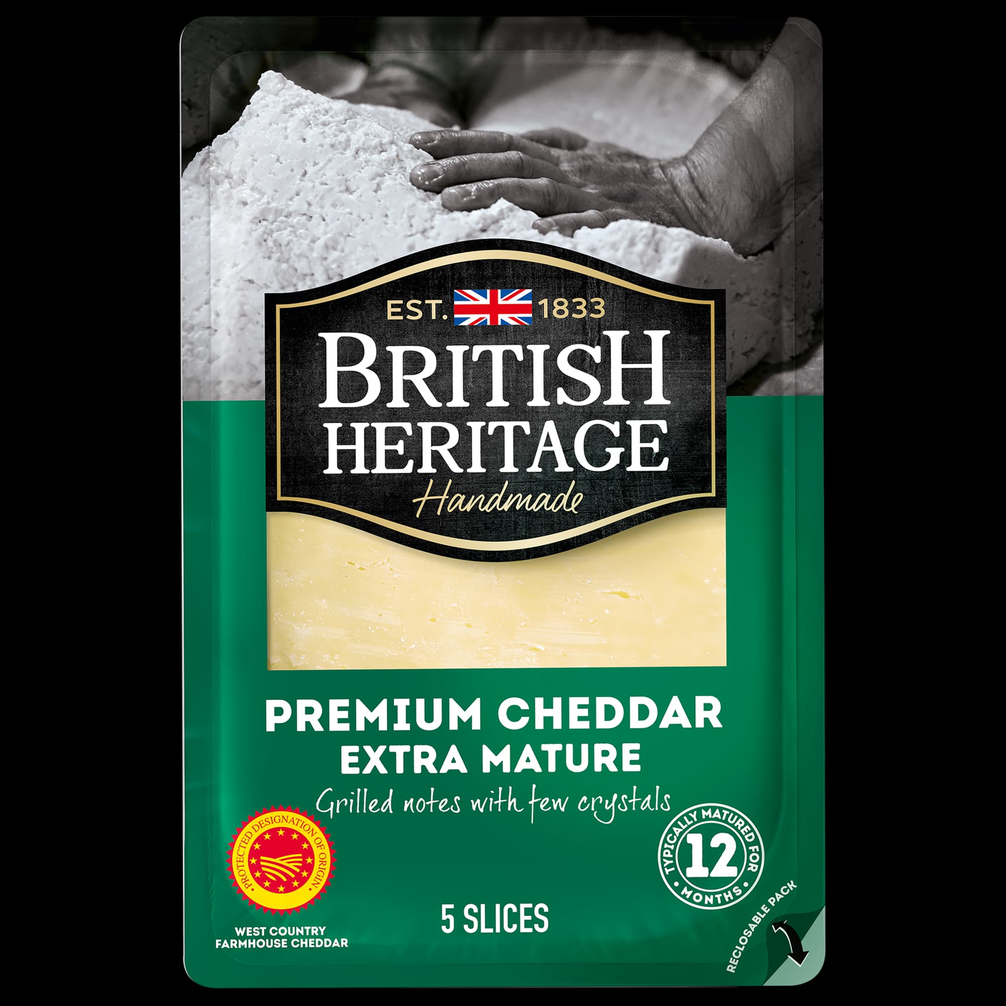 BRITISH HERITAGE CHEDDAR AOP EXTRA-MATURE SLICES 1