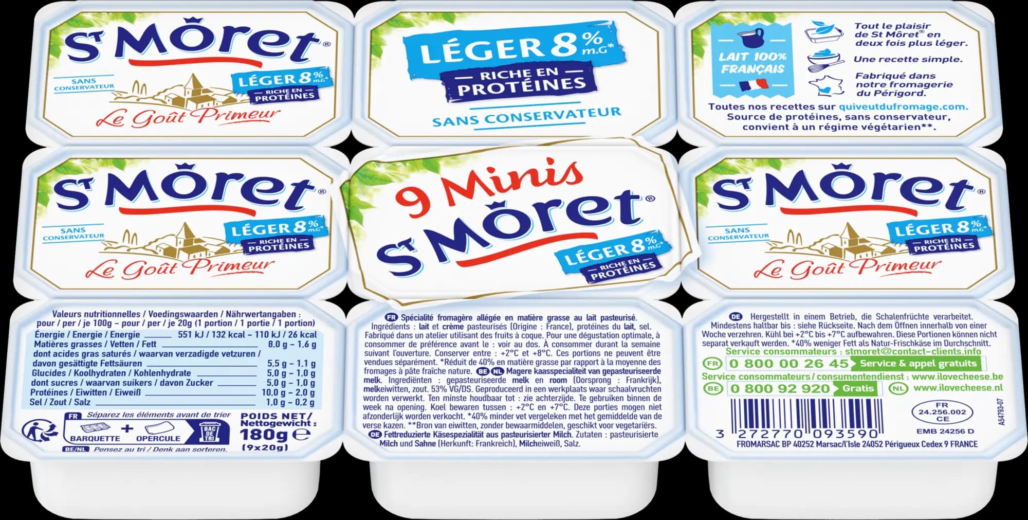 ST MORET LEGER NATURE MINI 9 PORTIONS 180G