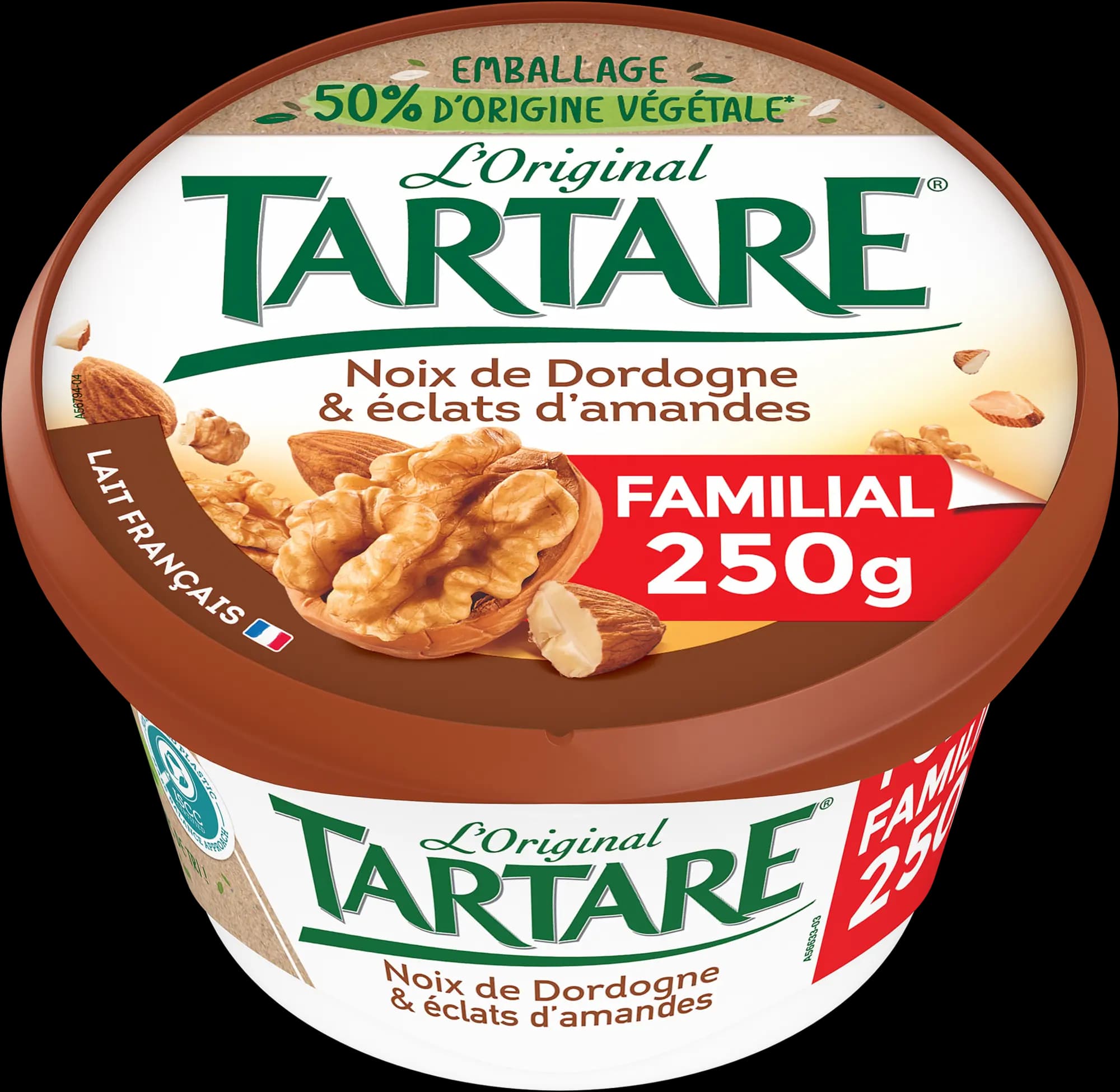 TARTARE® NOIX & ECLATS D’AMANDES POT 250G FAMILIAL