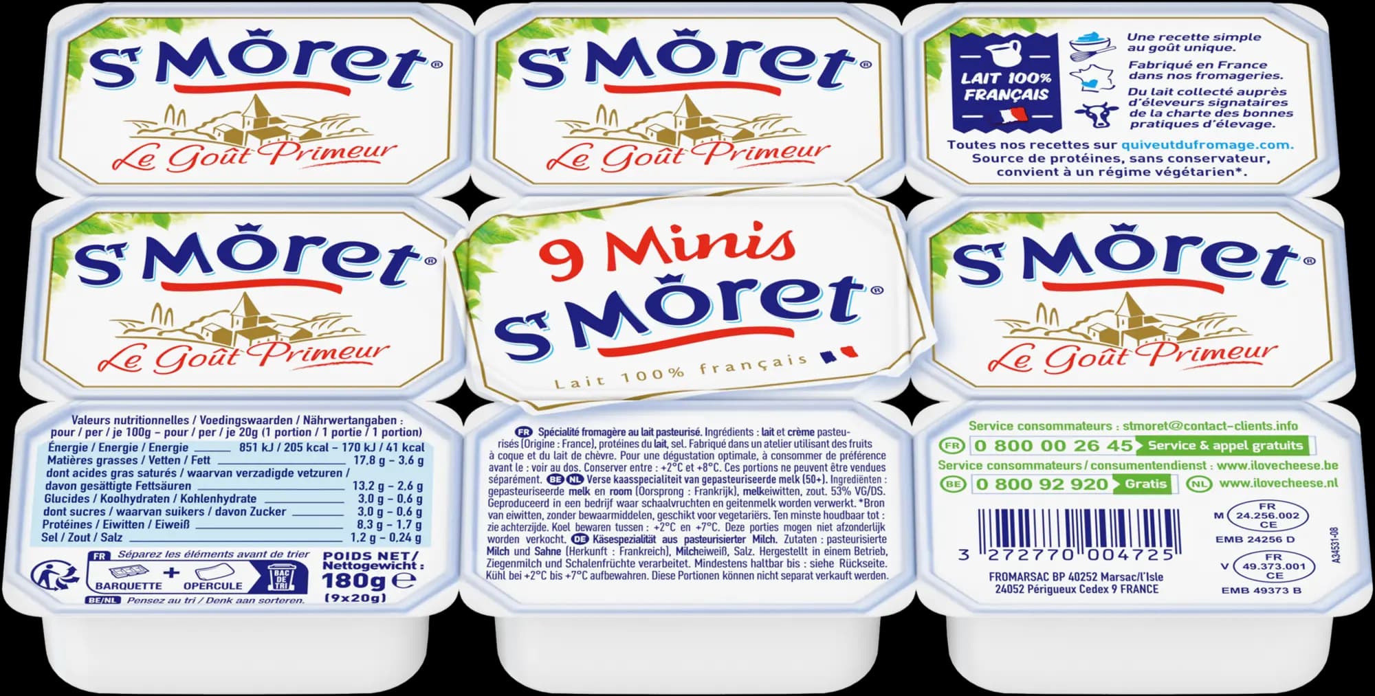 ST MORET NATURE MINI 9 PORTIONS 180G